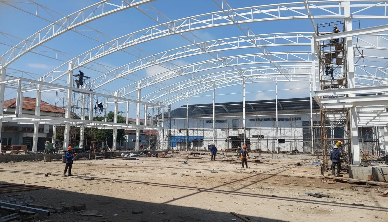 Pemasangan Struktur Rangka Membrane