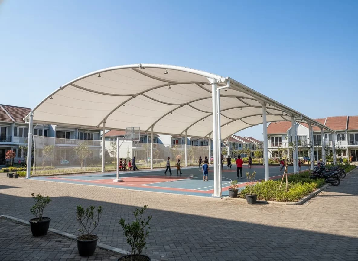 Proyek Tenda Membrane Tenda Membrane Lapangan Basket