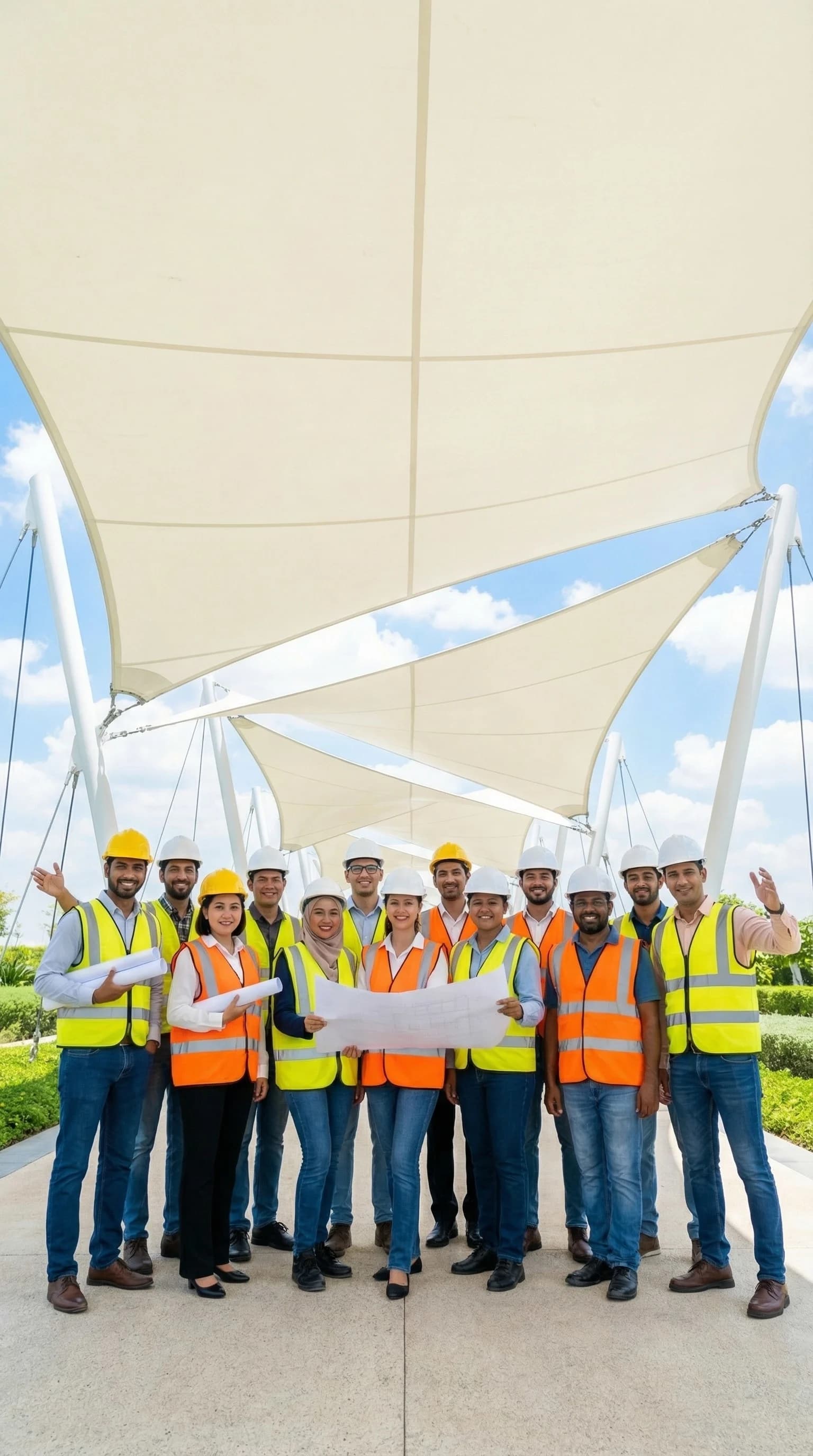 Proses Pemasangan Tenda Membrane Fimatent